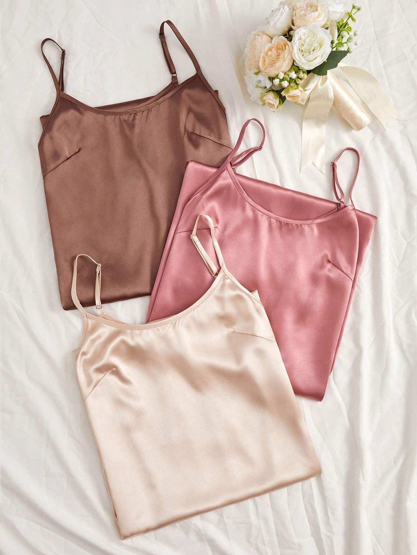Chic Women's 3-Piece Adjustable Strap Pajama Night Dress Set