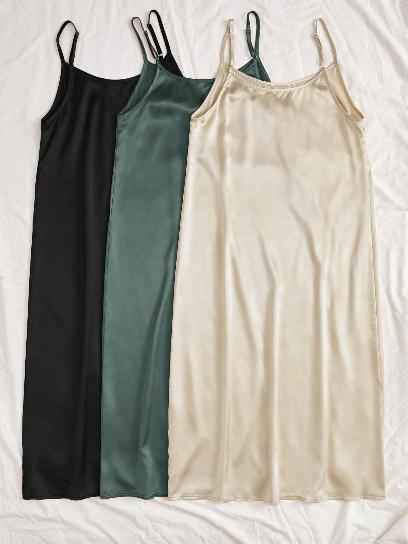 Chic Women's 3-Piece Adjustable Strap Pajama Night Dress Set