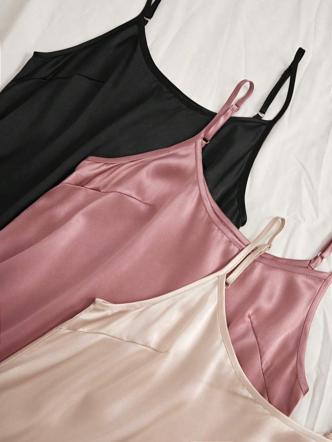 Chic Women's 3-Piece Adjustable Strap Pajama Night Dress Set