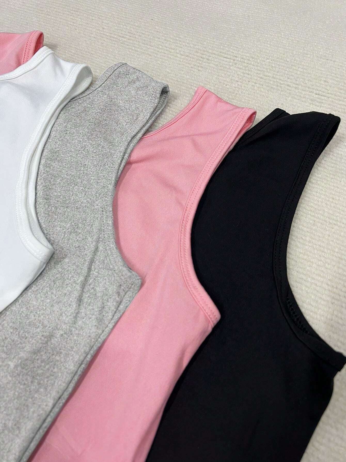 4Pcs/Pack Women V-Neck Sleeveless Comfy Casual Tank Top Undershirt